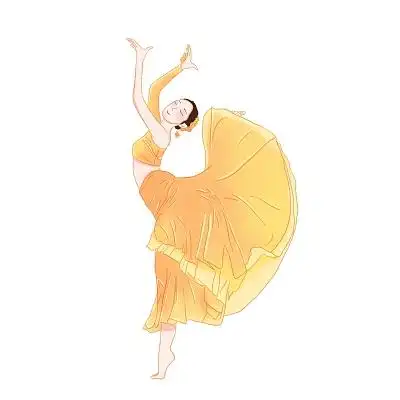 舞蹈优雅唯美卡通人物舞蹈人物元素