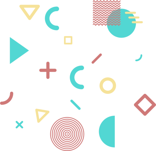小清新风格彩色不规则几何图形漂浮元素
