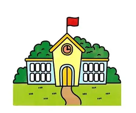 学校简笔画步骤