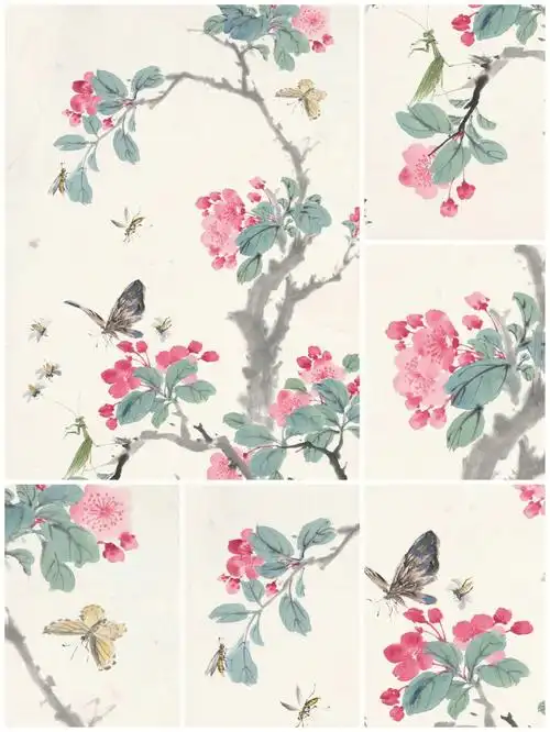 春天的画江寒汀笔下的垂丝海棠