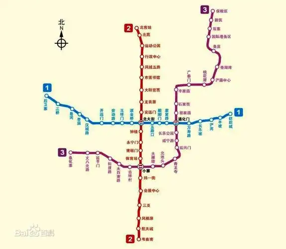 西安地铁运营线路图