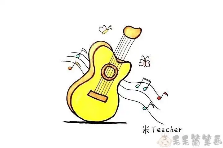 西洋乐器彩色简笔画