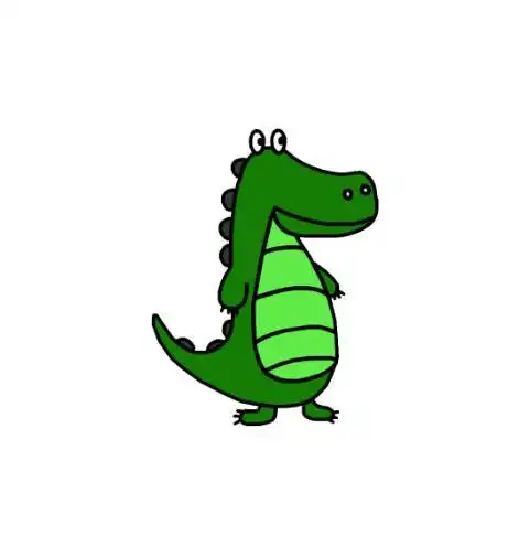 卡通鳄鱼简笔画的画法
