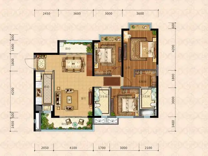 恒大锦城2,3栋4号房户型图