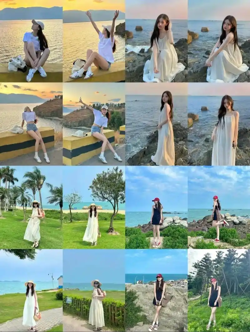 存一些夏日海边拍照姿势/氛围感太美啦!