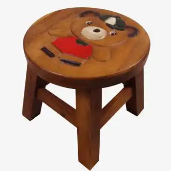 商品贝臻家 泰国进口免安装实木圆凳 时尚简约凳子 卡通小凳子 换鞋凳