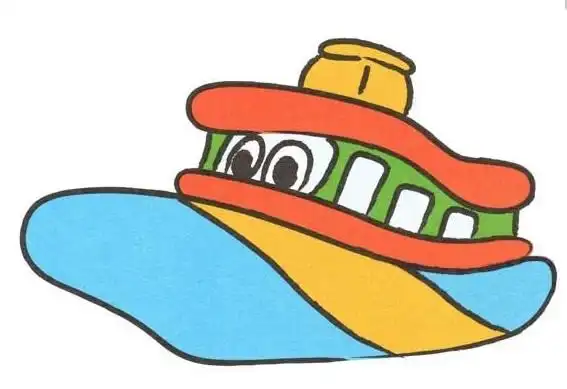 轮船的简笔画图片彩色 轮船简笔画