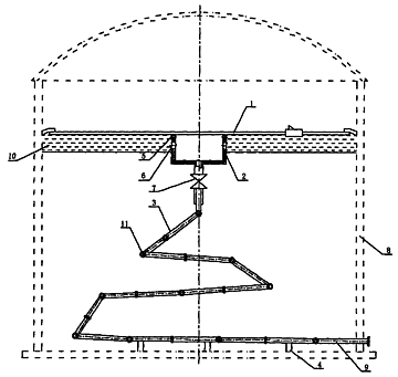 内浮顶挂中央上排液装置的储罐
