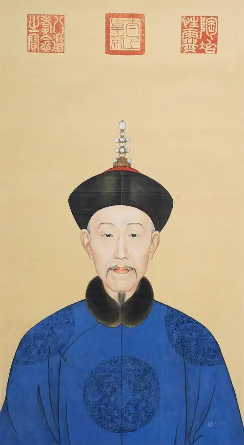 0609清高宗像立轴设色绢本