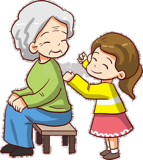 为妈妈 strong>捶背 /strong>的人物简笔画图片怎么画