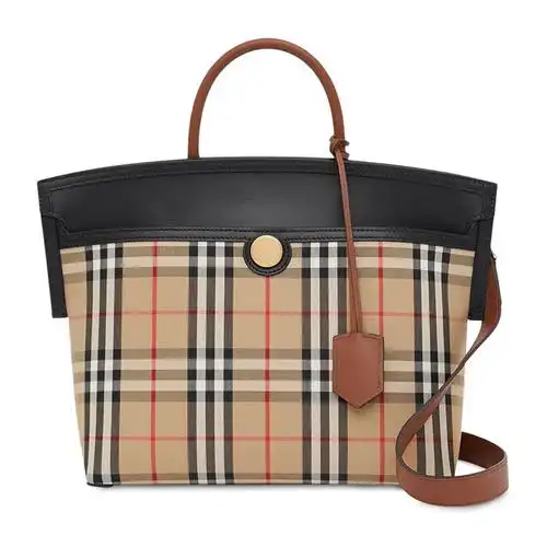 箱包burberry女士经典格纹暗扣配肩带手提包8023124格纹