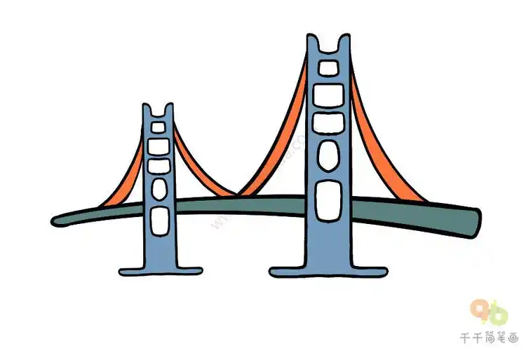 长江大桥简笔画