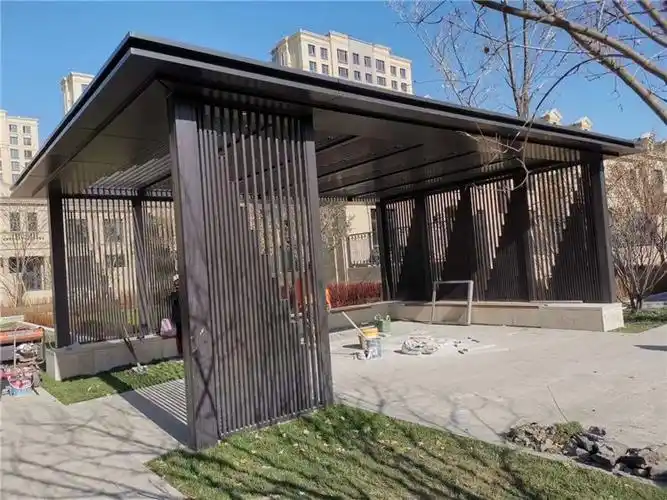 小区景观亭 钢构凉亭 不锈钢凉亭 钢结构景观廊架 长廊 连廊众钰定制