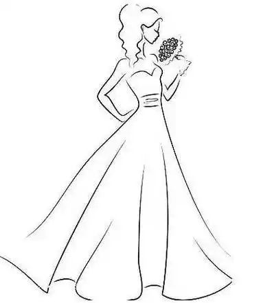 8月最新婚纱简笔画 公主婚纱简笔画