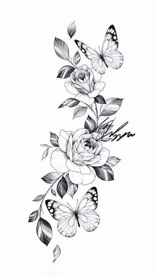 适合女生纹的素花纹身图案#纹身手稿  #纹身  #女生纹身  #纹身也清新