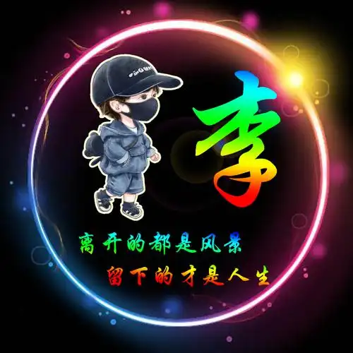 编号2976微信头像姓氏头像卡通手绘情侣头像彩色光环