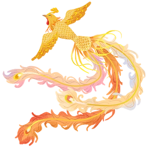 图案喜庆红金新年住新家置业好礼宣传主视觉展板凤凰图腾新年唯美背景