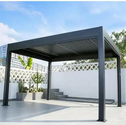 凉亭户外庭院电动百叶翻转遮雨棚铝合金室外中式别墅花园遮阳亭子 3*3