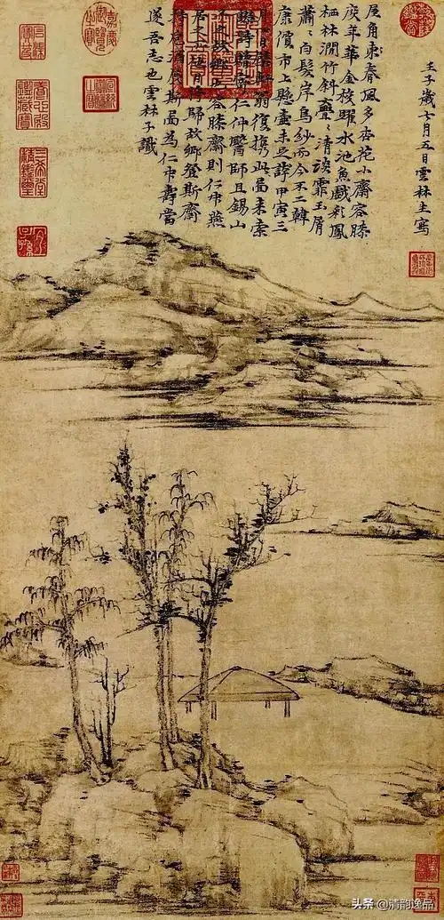 幽秀旷逸笔简意远元末明初山水画大师倪瓒代表作品精选