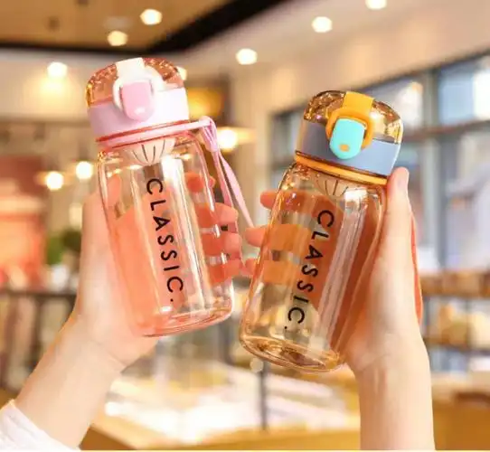 r网红水杯男女学生韩版ins随手杯塑料防摔可爱高颜值茶漏防漏杯子彩虹