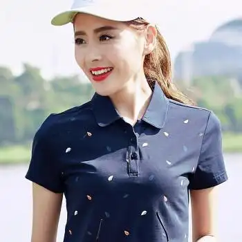 精选优质纯棉翻领t恤女装上衣短袖保罗衫polo衫女宽松大码女士夏乐迪