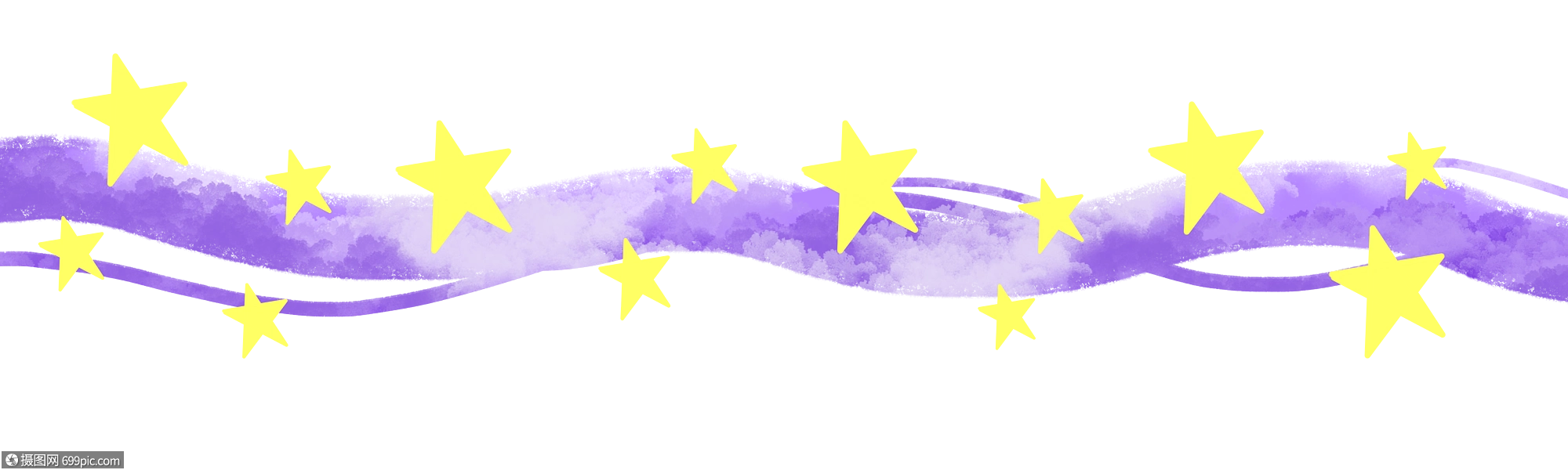 紫色极光星星边框花边可爱