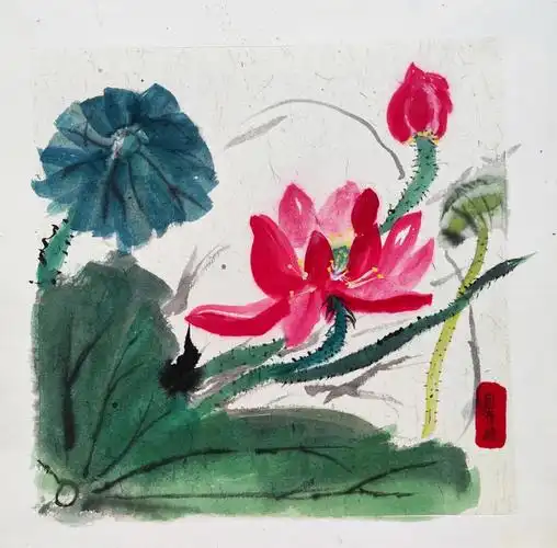 三年级国画荷花