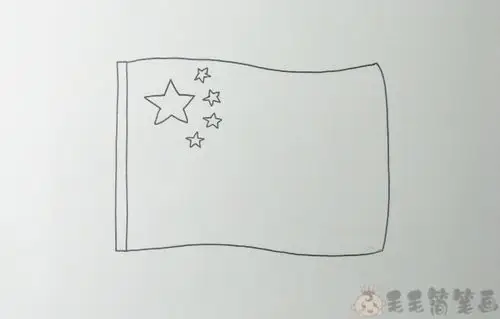 五星红旗绘画教程国旗简笔画步骤