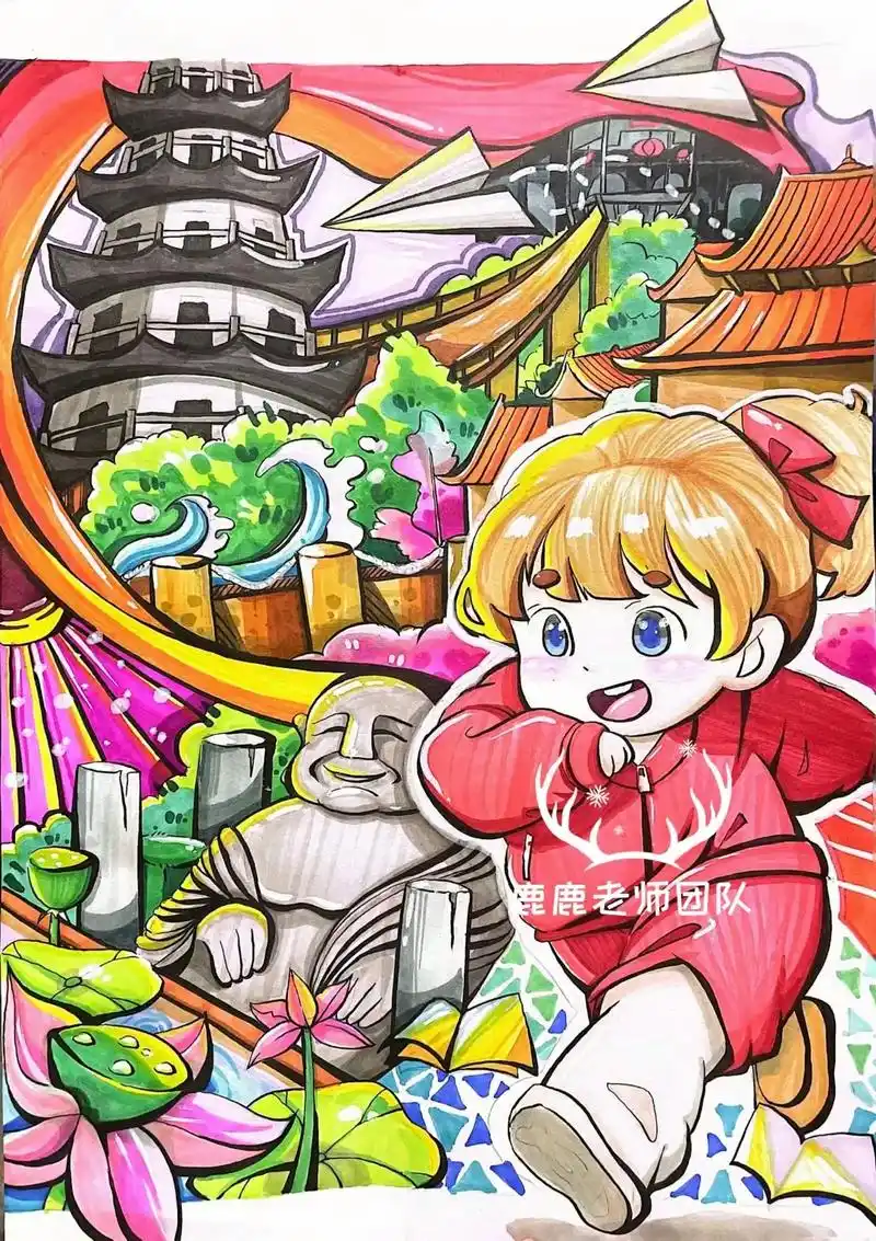 我的美丽家乡·福建主题原创马克笔手绘8k.#美丽家乡主题画# - 抖音