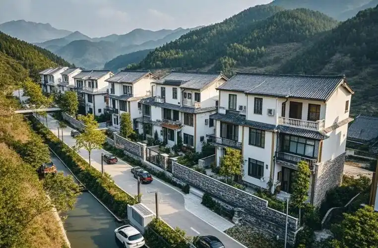 河南新农村改造别墅设计效果图:一排排别墅勾勒新农村的美好蓝图