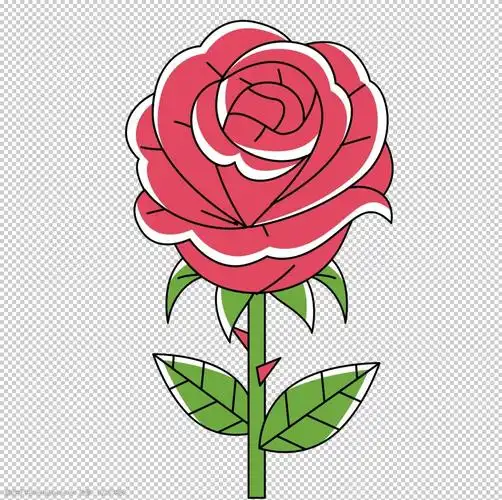 卡通玫瑰花