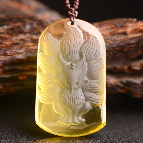 映运珠宝旗舰店的优惠券大全—天然黄水晶狐狸吊坠九尾狐吊坠男女随身