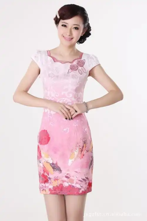 批发新款改良唐装旗袍 全棉旗袍 d0211