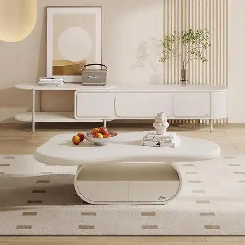 芝华仕现代奶油风茶几云朵茶桌客厅简约小户型家用2023新款pt083