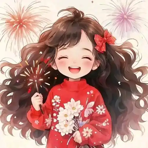 喜庆烟花系列女生头像