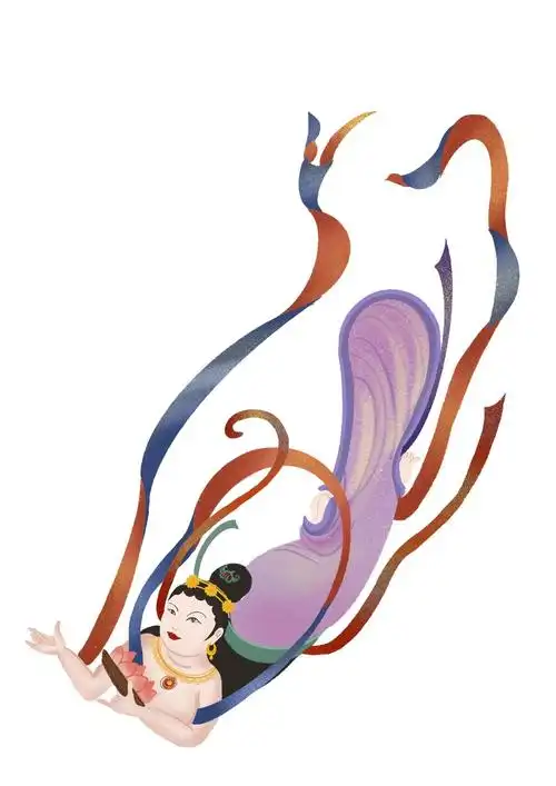 古风插画 原创插画 敦煌插画 飞天仙女_杨梅子y__插画师作品_涂鸦王国