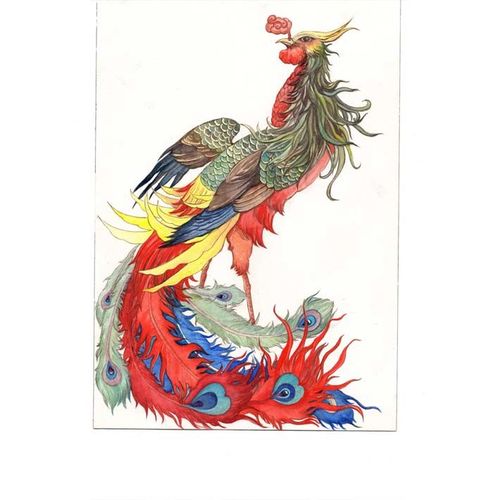 龙凤呈祥青龙生肖龙凤凰动物画报百鸟朝凤富贵鸟镇宅祥瑞吉祥画21