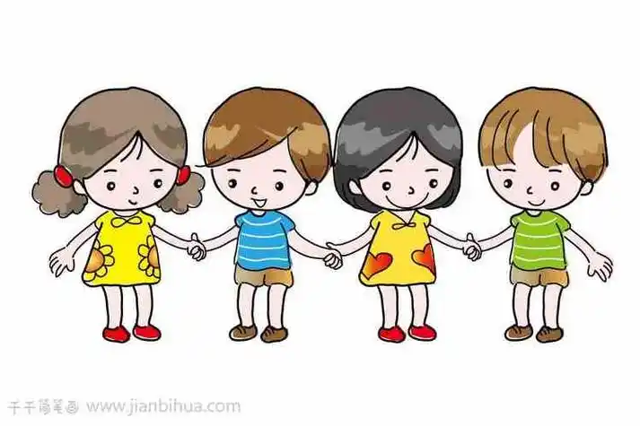 我爱我的幼儿园简笔画关于爱集体手简笔画小朋友画儿童节大合唱简笔画