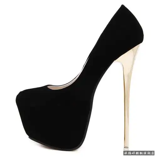20厘米恨天高高跟鞋20cm新上市19细跟性感夜店绒面超高跟单鞋16/18
