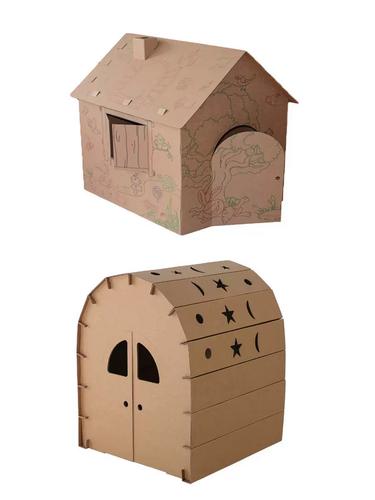 儿童纸房子玩具屋纸板城堡手工幼儿园宝宝纸壳制作小屋纸板房纸屋