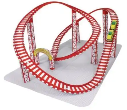 立体折纸手工制作模型剪纸 游乐园 过山车 云霄飞车