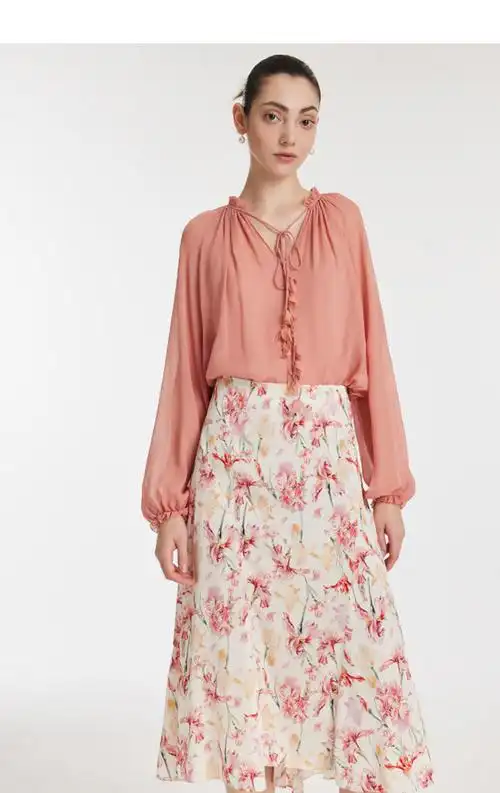 歌莉娅 夏季 真丝梭织衫 1c4l3e170 15r深粉红(预计4月1日发货) m