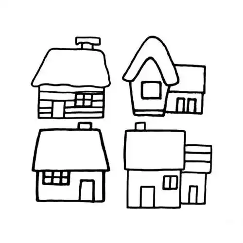 儿童简笔画各种房屋的简单画法