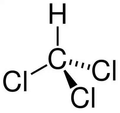 氯仿——由一个中心碳原子,再连接一个氢原子和三个氯原子组成的分子
