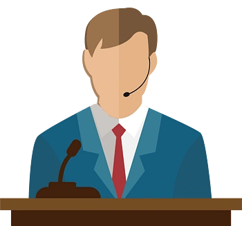 卡通手绘演讲的男领导