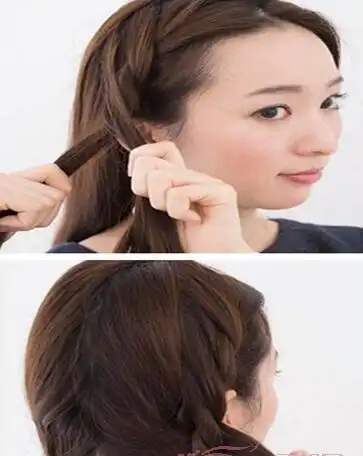 双麻花辫子发型教程乖巧女生学起双麻花辫编发教程图解