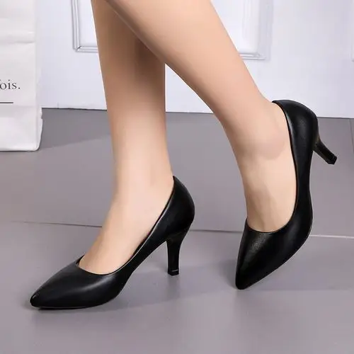 面试礼仪皮鞋高跟鞋女鞋正装单鞋工作鞋