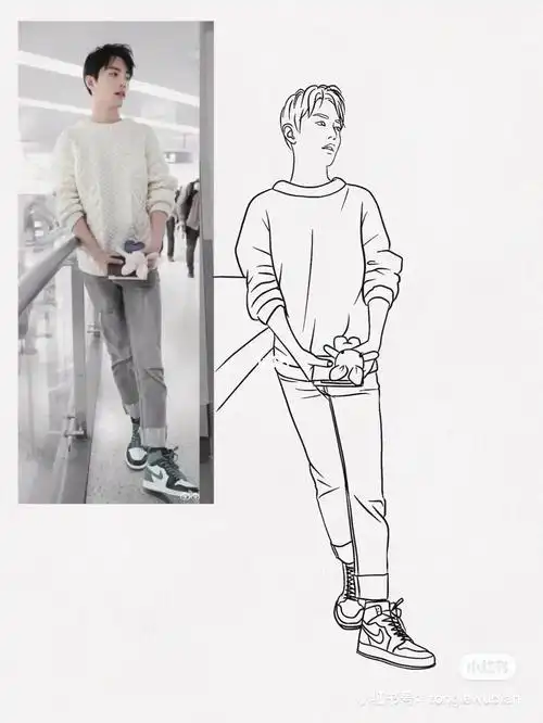 肖战简笔画ipad画画procreate速写线稿