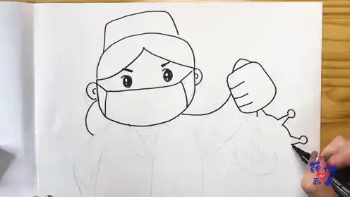 学画白衣天使消灭病毒,抗击疫情,我们在行动!