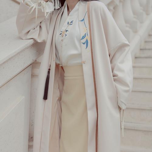 金玉满堂晓鹿水宋制汉服改良长干寺旋裙交领飞机袖衬衫新中式大衣